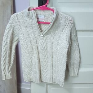 Hanna Andersson Cream Cable Knit Kids Sweater